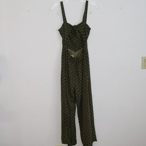 Cotton Candy UO Green Open Back Wide Leg Jumpsuit - Picture 5 of 5